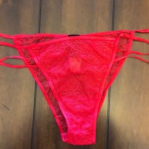 NWT Victoria Secret Red Lace Panty